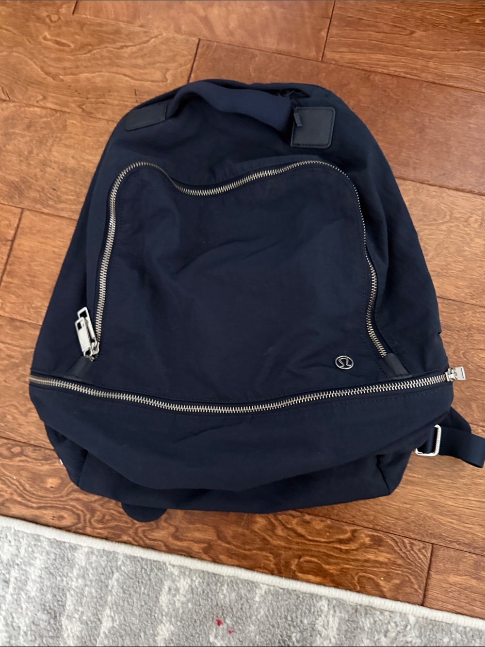lululemon athletica Navy Backpack with Silver Zippers